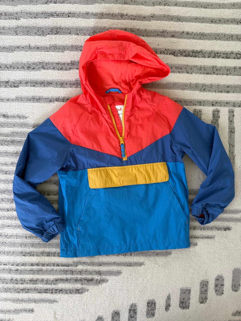 Cat & Jack Kids Colorblock Hooded Anorak Pullover Windbreaker Jacket